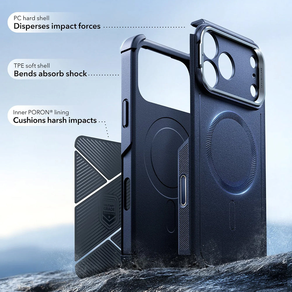 Husa de protectie ESR Cyber Armor Kickstand compatibil cu iPhone 17 Pro, Albastru