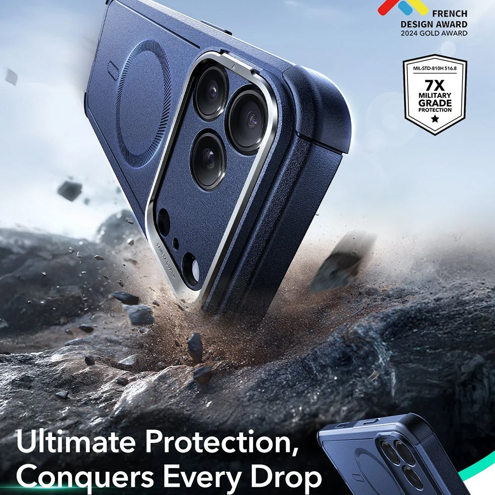 Husa de protectie ESR Cyber Armor Kickstand compatibil cu iPhone 17 Pro Max, Albastru