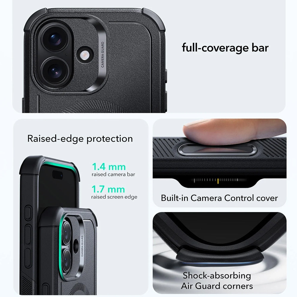 Husa de protectie ESR Cyber Halolock compatibil cu iPhone 17, Negru