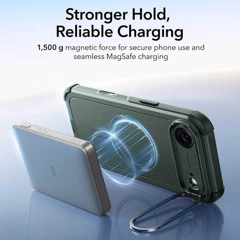 Husa de protectie ESR Cyber Armor Kickstand compatibil cu iPhone 17 Air, Verde