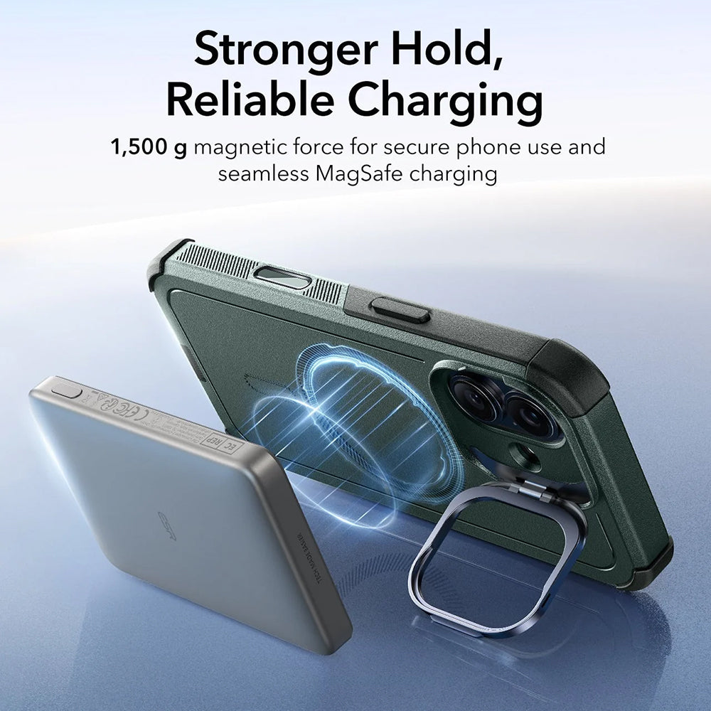 Husa de protectie ESR Cyber Armor Kickstand compatibil cu iPhone 17, Verde
