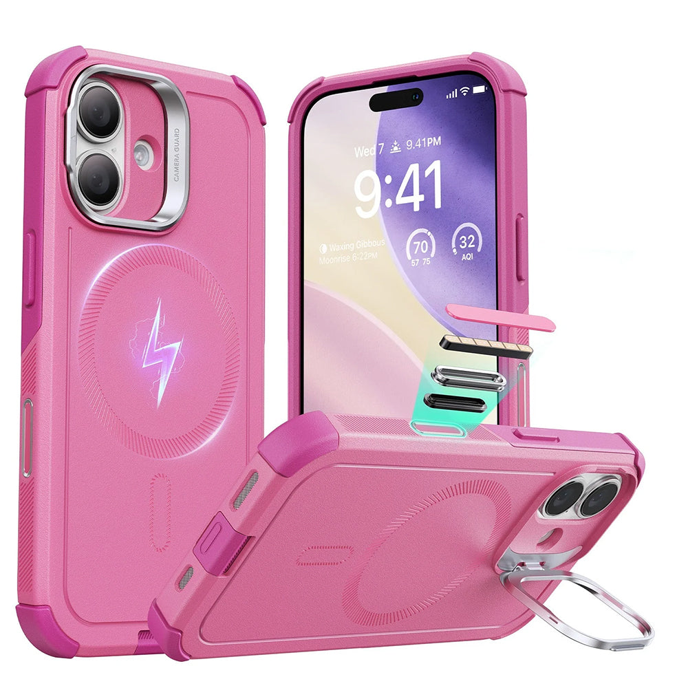 Husa de protectie ESR Cyber Armor Kickstand compatibil cu iPhone 17, Roz