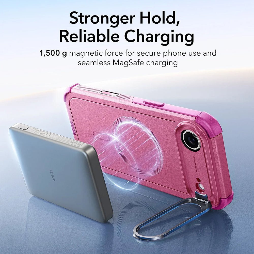 Husa de protectie ESR Cyber Armor Kickstand compatibil cu iPhone 17 Air, Roz
