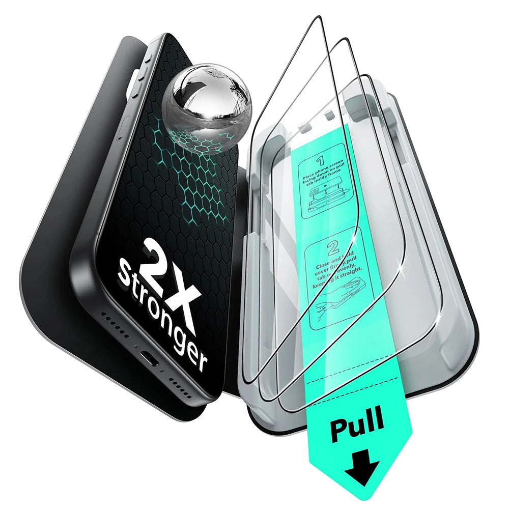 Folie de protectie ESR Tempered Glass UltraFit (set de 3) compatibil cu iPhone 17 Pro Max, Negru