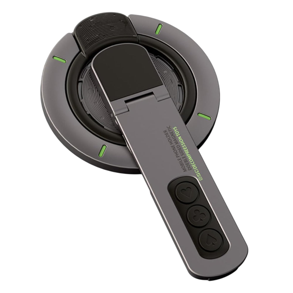 Suport Techsuit Premium MagSafe Ring AluStandX (SB1), for Desk, 360° Magnetic, Adjustable Stand, Aluminum & Zinc, Gri