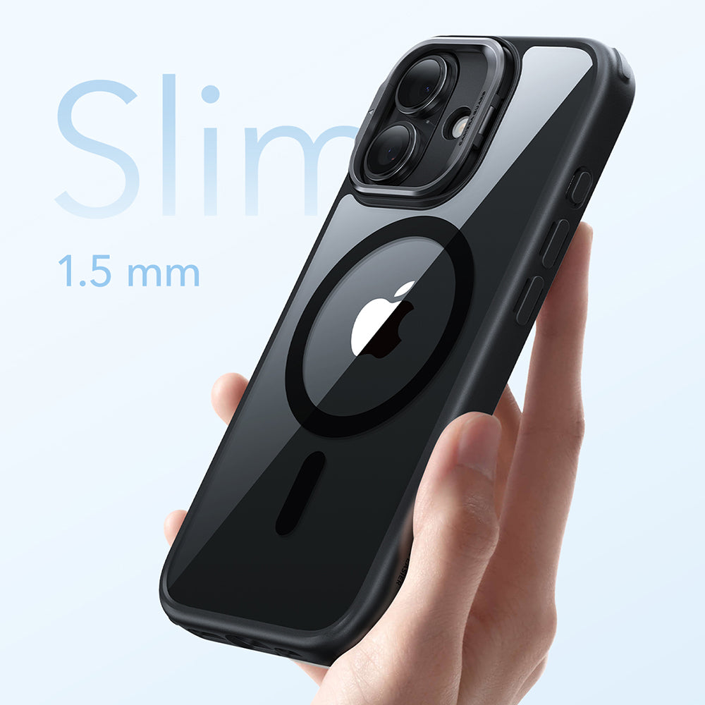 Husa de protectie ESR Classic Hybrid HaloLock Kickstand compatibil cu iPhone 17, Transparent Black