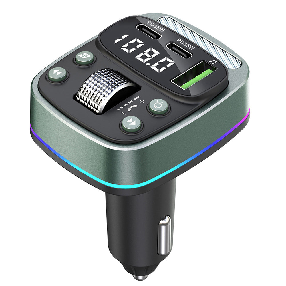 Gadget Techsuit FM Modulator EchoDrive (MFM3), Dual PD35W, Bluetooth V5.4, U-Disk to Play Music, Bass Setting, Negru
