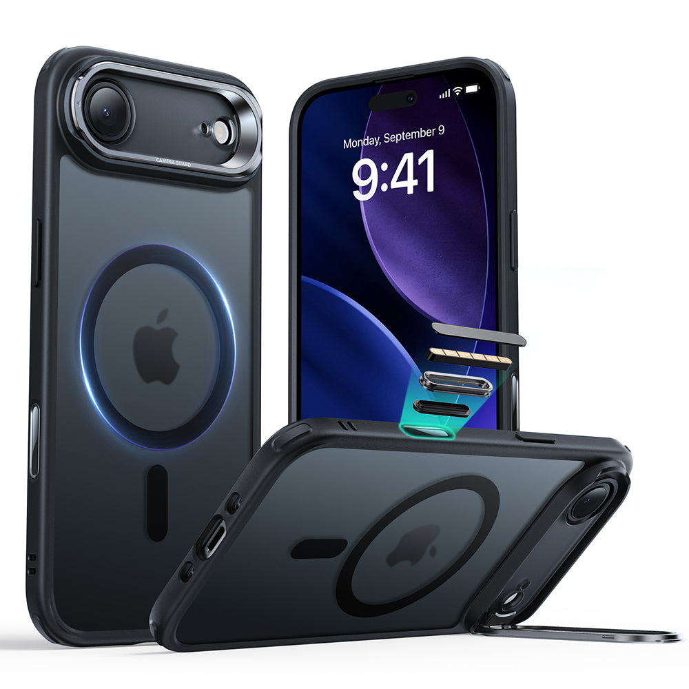 Husa de protectie ESR Classic Hybrid HaloLock Kickstand compatibil cu iPhone 17 Air, Negru Mat