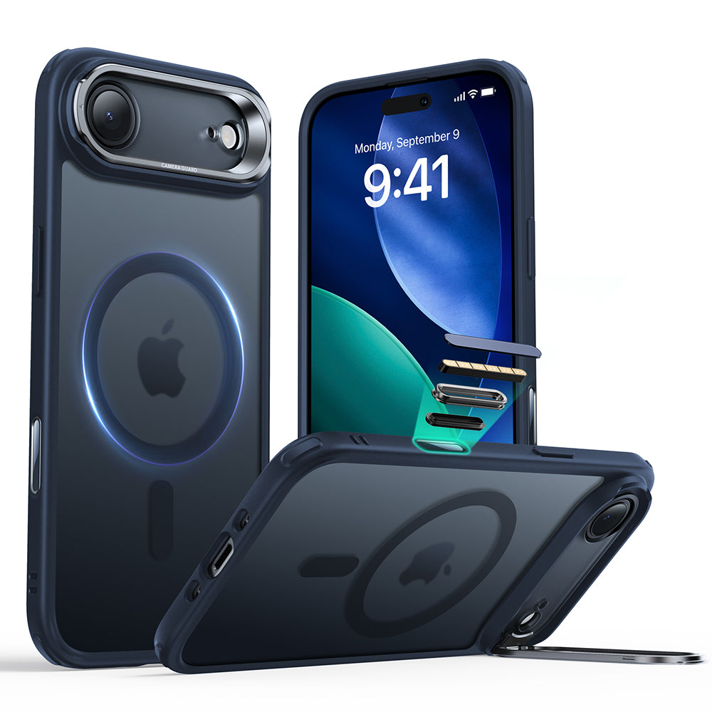 Husa de protectie ESR Classic Hybrid HaloLock Kickstand compatibil cu iPhone 17 Air, Frosted Blue