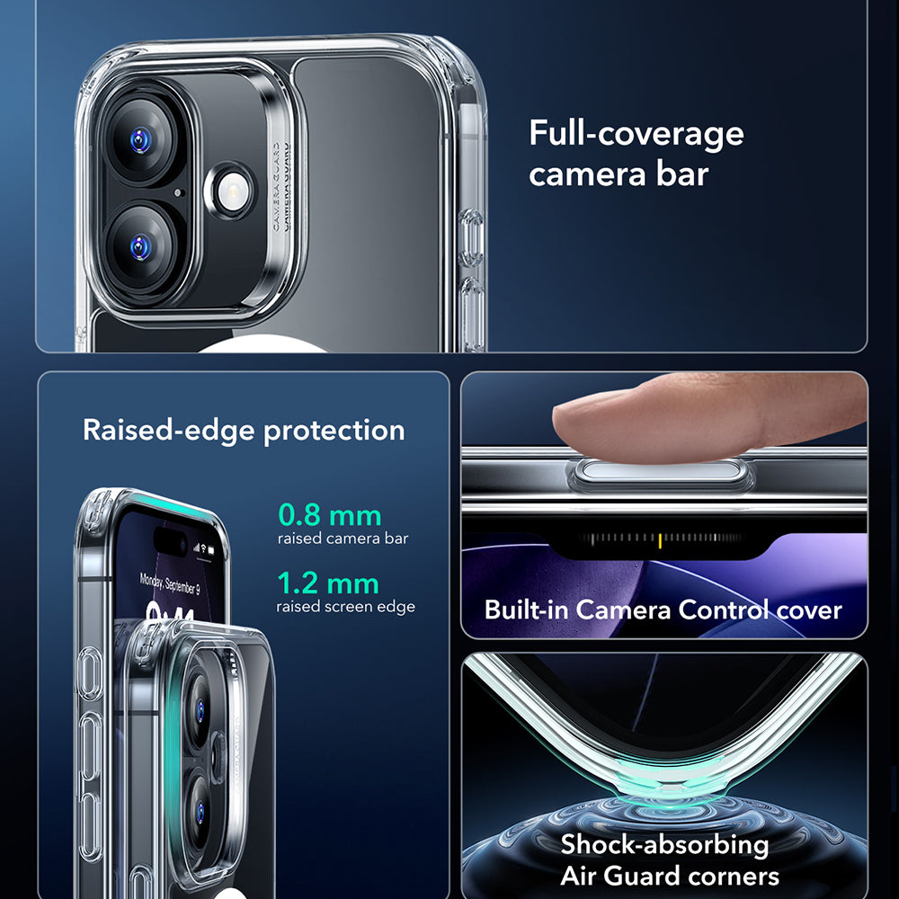 Husa de protectie ESR Classic Hybrid HaloLock compatibil cu iPhone 17, Transparent
