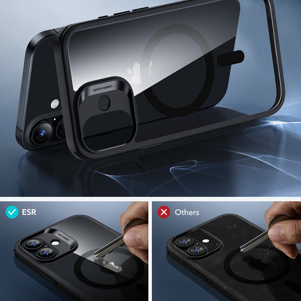Husa de protectie ESR Classic Hybrid HaloLock compatibil cu iPhone 17, Transparent Black