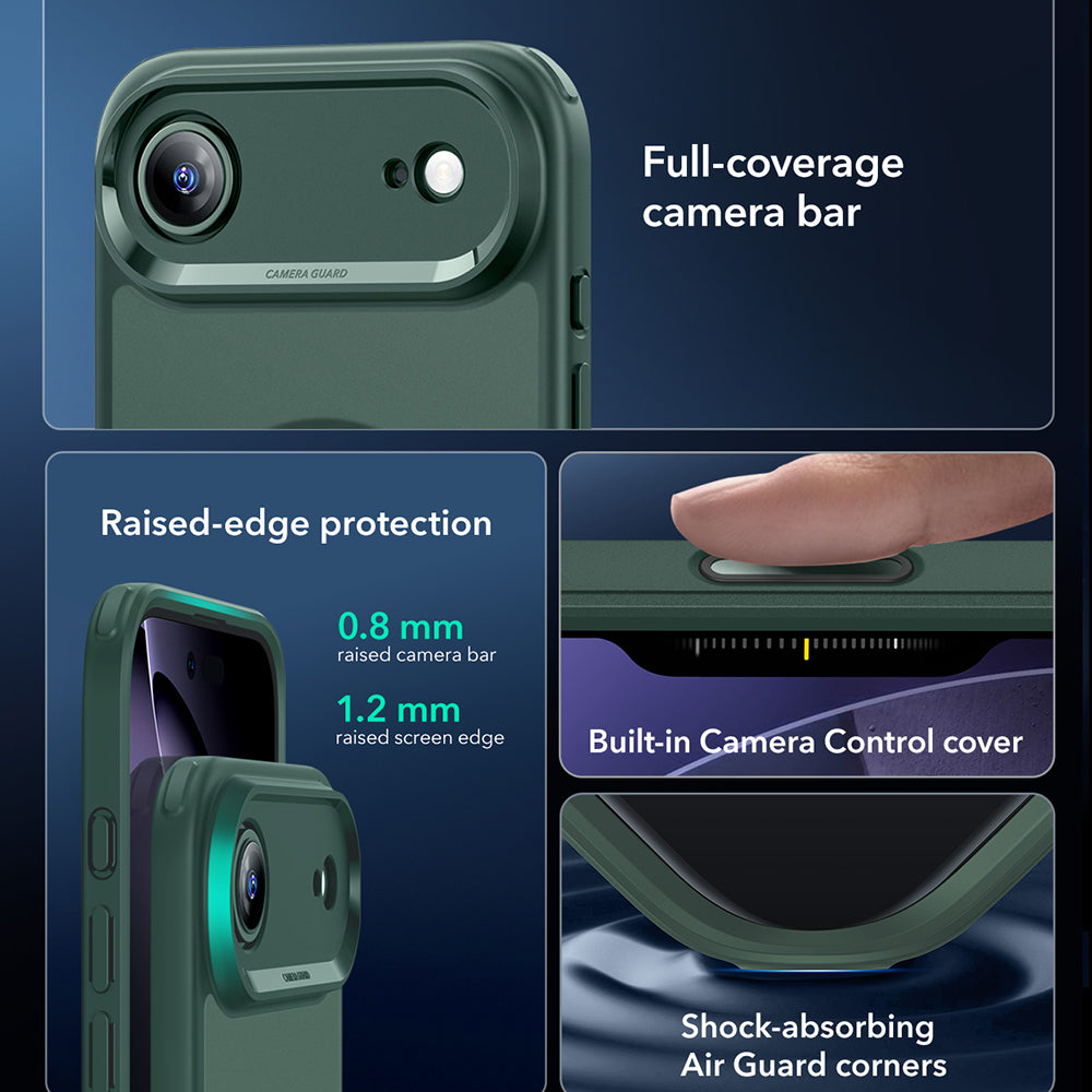Husa de protectie ESR Classic Hybrid HaloLock compatibil cu iPhone 17 Air, Frosted Green