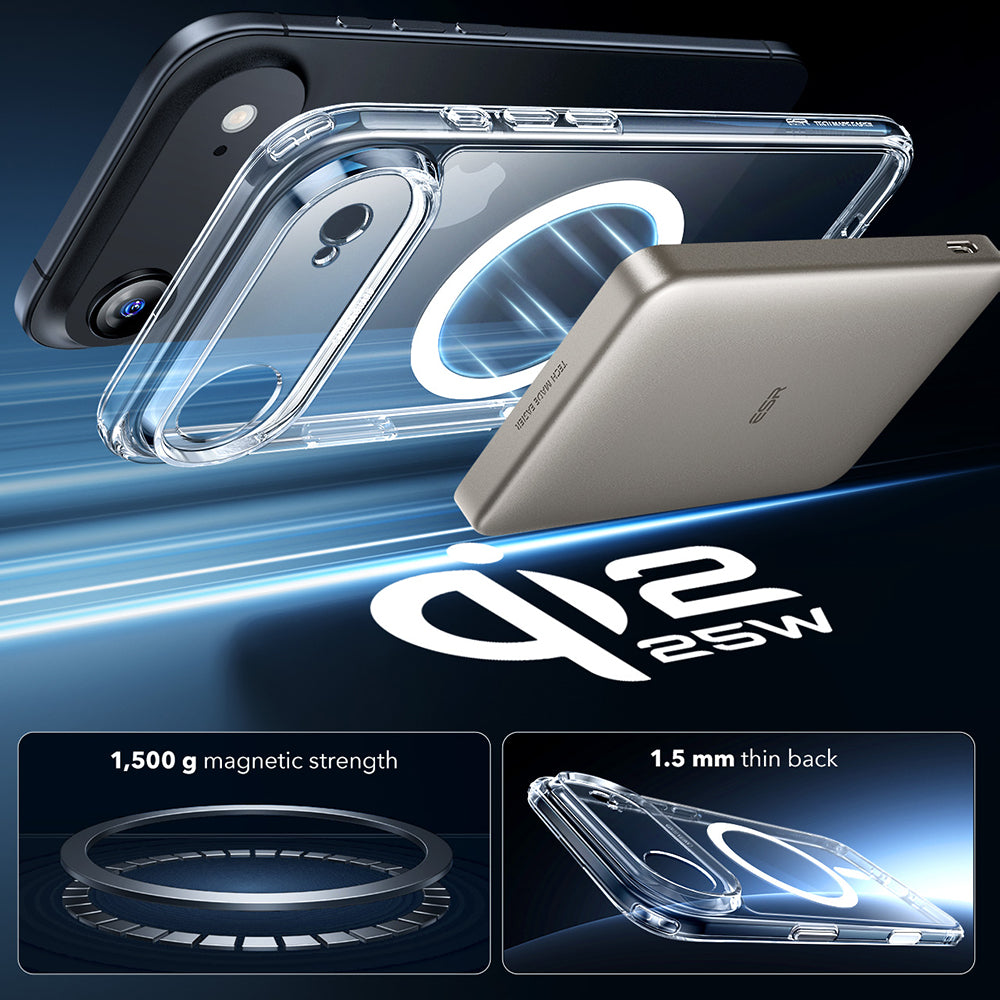Husa de protectie ESR Classic Hybrid HaloLock compatibil cu iPhone 17 Air, Transparent