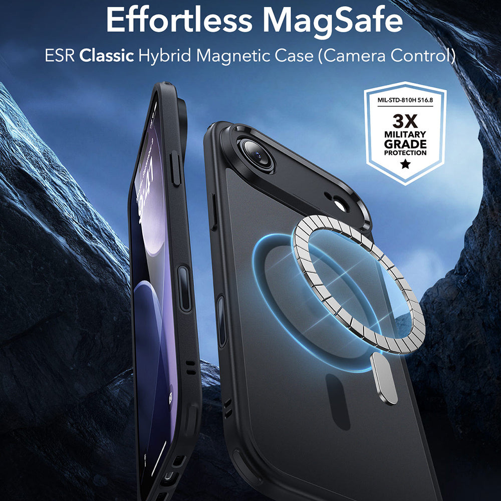 Husa de protectie ESR Classic Hybrid HaloLock compatibil cu iPhone 17 Air, Negru Mat