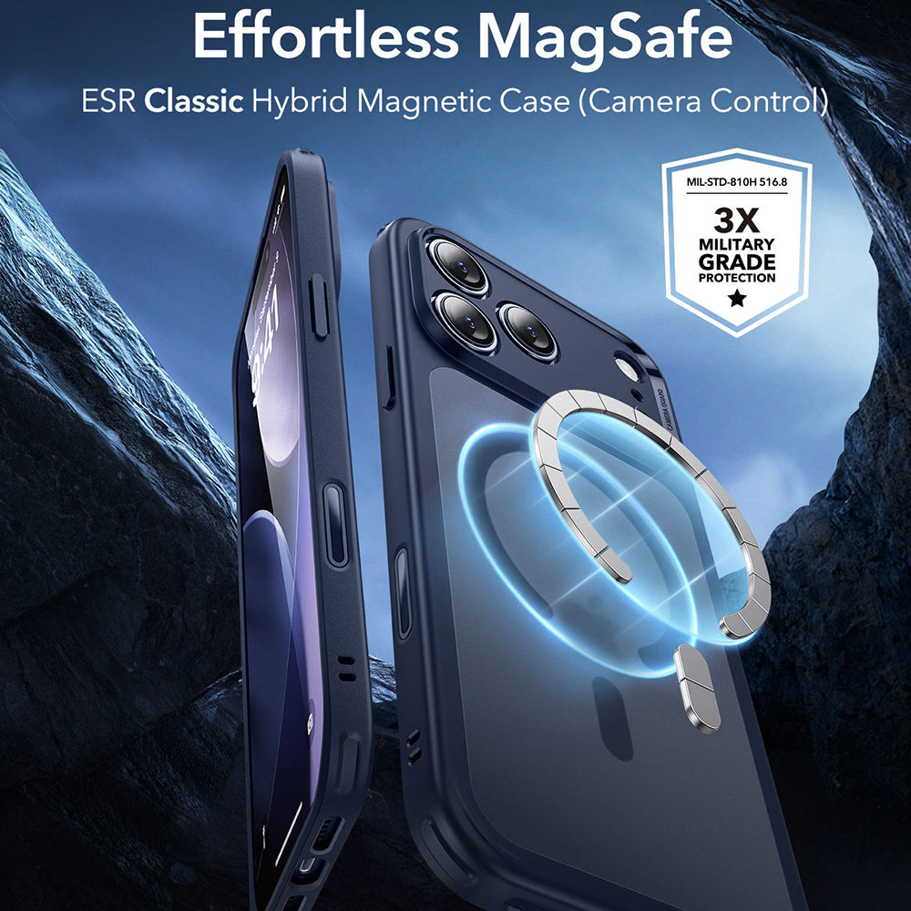 Husa de protectie ESR Classic Hybrid HaloLock compatibil cu iPhone 17 Pro, Frosted Blue