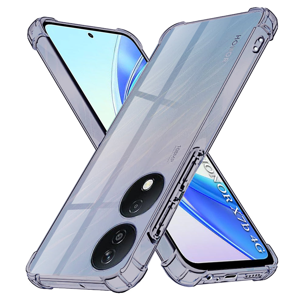 Husa de protectie Techsuit Shockproof Clear Silicone compatibil cu Honor X7b / X7b 5G / 90 SMART, Negru Fumuriu