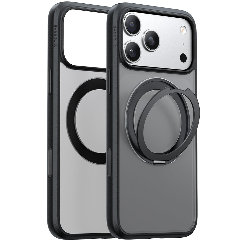 Husa de protectie Torras Ostand Pro MagSafe Series compatibil cu iPhone 17 Pro, Negru
