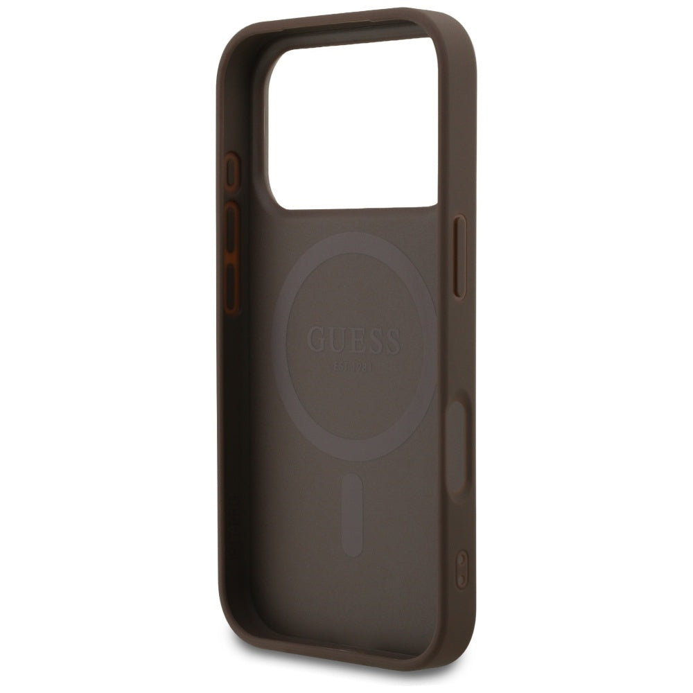 Husa de protectie Guess 4G Small and Classic Logo MagSafe (GUHMP17LP4SM4MW) compatibil cu iPhone 17 Pro, Maro