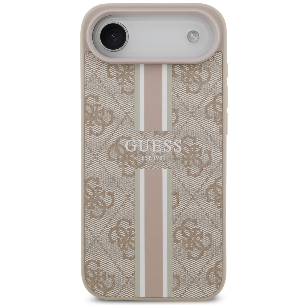Husa de protectie Guess Hardcase 4G Printed Stripes MagSafe (GUHMP17MP4RPSP) compatibil cu iPhone 17 Air, Roz