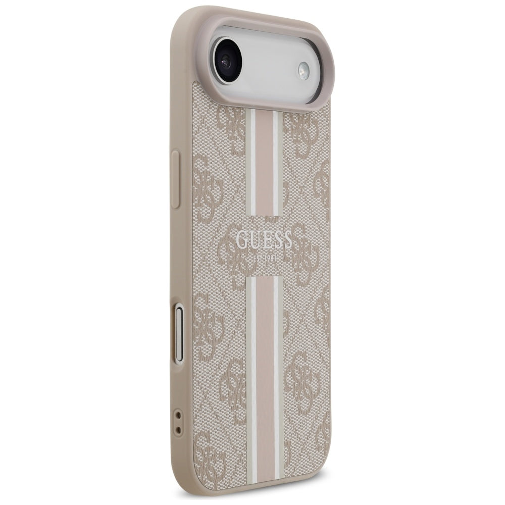Husa de protectie Guess Hardcase 4G Printed Stripes MagSafe (GUHMP17MP4RPSP) compatibil cu iPhone 17 Air, Roz
