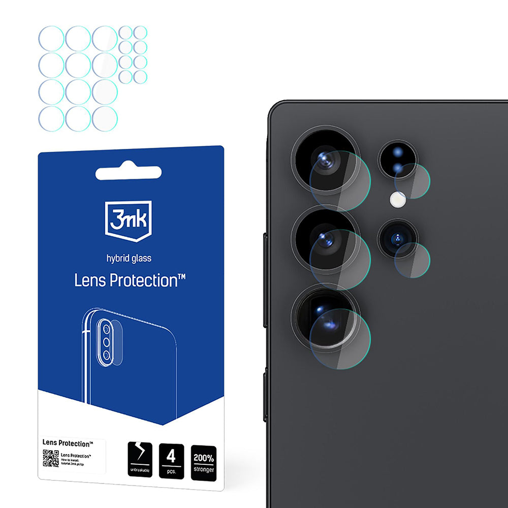 Folie de protectie 3mk Lens Protection (set de 4) compatibil cu Samsung Galaxy S25 Ultra, Transparent
