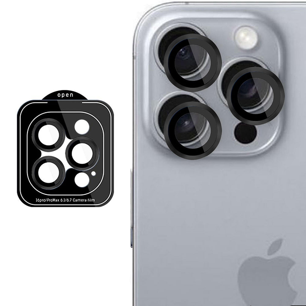 Folie de protectie 3mk Lens Protection Pro compatibil cu iPhone 16 Pro / iPhone 16 Pro Max, Negru