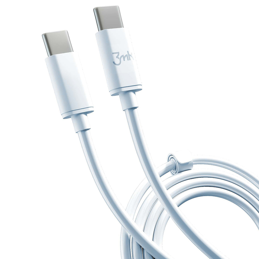 Cablu 3mk Hyper, USB-C to USB-C, 100W, 5A, 2m, Alb