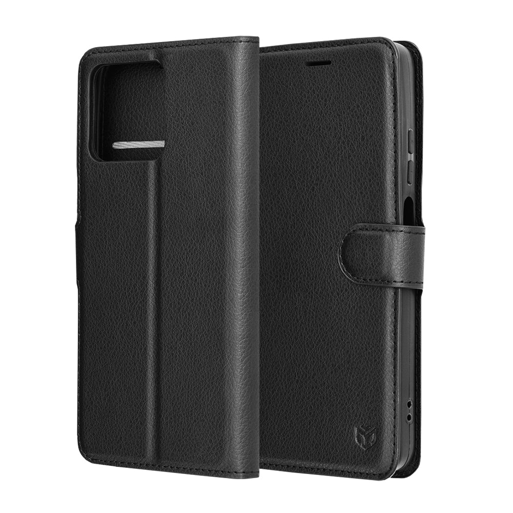 Husa de protectie Techsuit Leather Folio compatibil cu Motorola Moto G56, Negru