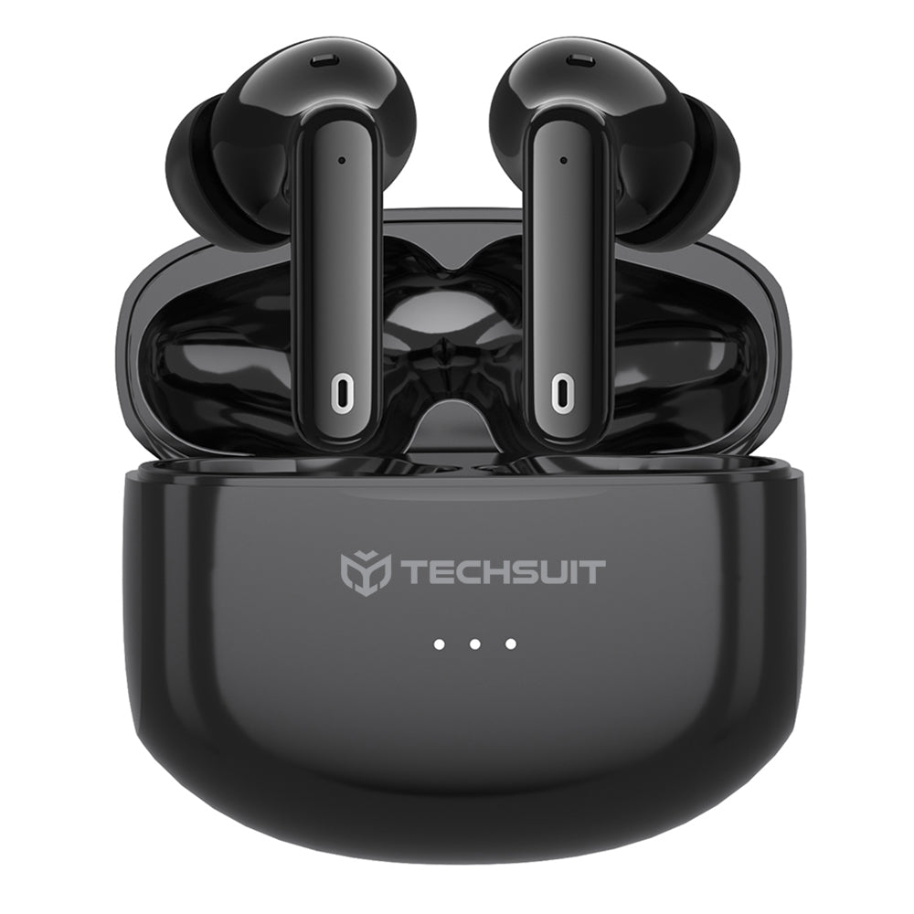 Casti Wireless, In-ear, 300mAh, USB-C, Tehnologie ANC, Control Tactil - Techsuit Audira Pro (CW1) - Black
