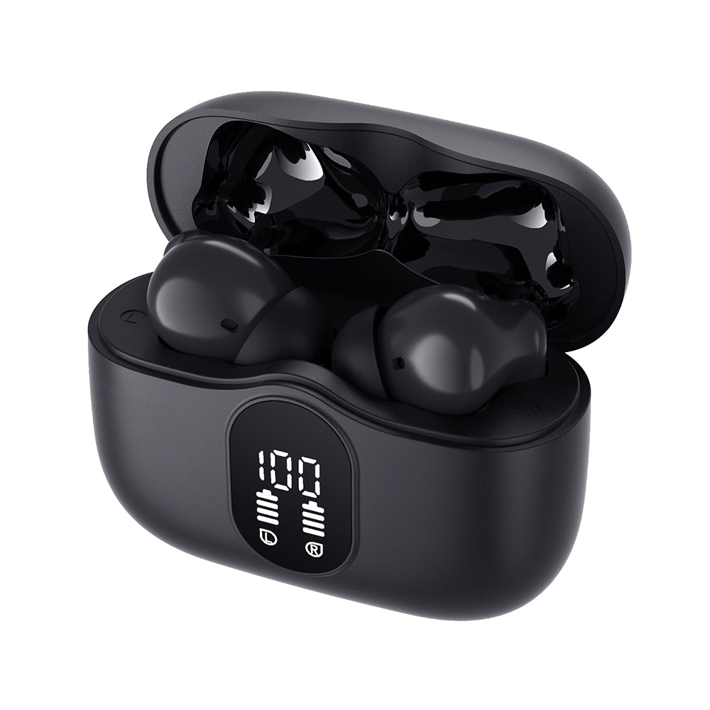 Casti Wireless Techsuit WaveBeat 100 (CW3), Bluetooth 5.4, ANC, Negru