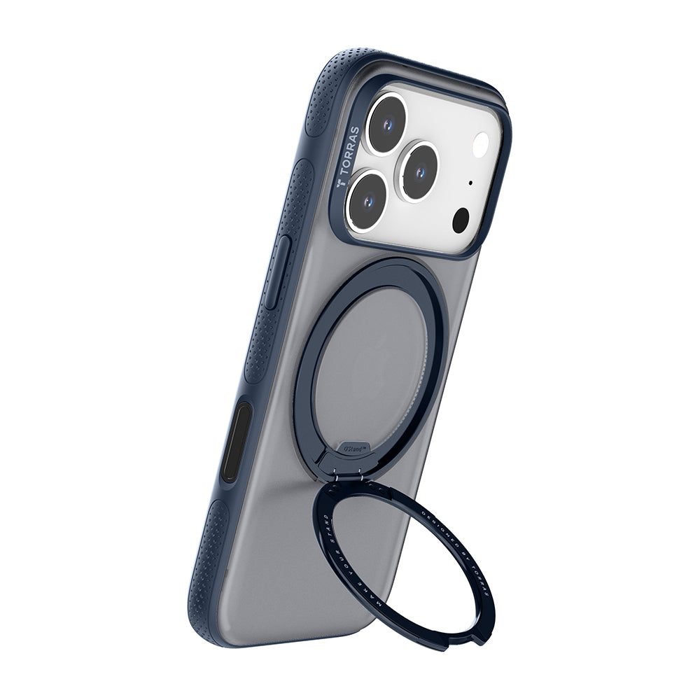 Husa de protectie Torras Ostand R Fitness Series compatibil cu iPhone 17 Pro, Bleumarin