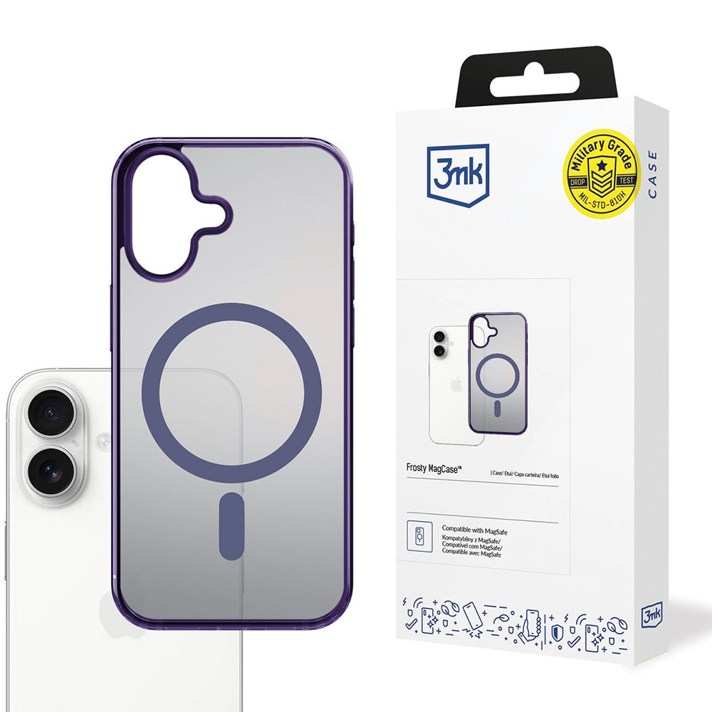 Husa de protectie 3mk Frosty MagCase compatibil cu iPhone 17, Mov