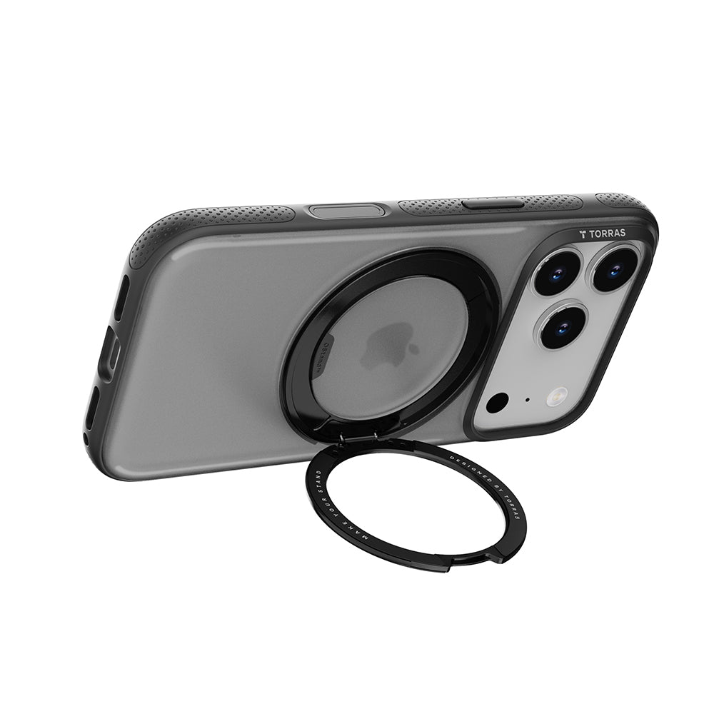 Husa de protectie Torras Ostand R Fitness Series compatibil cu iPhone 17 Pro, Transparent