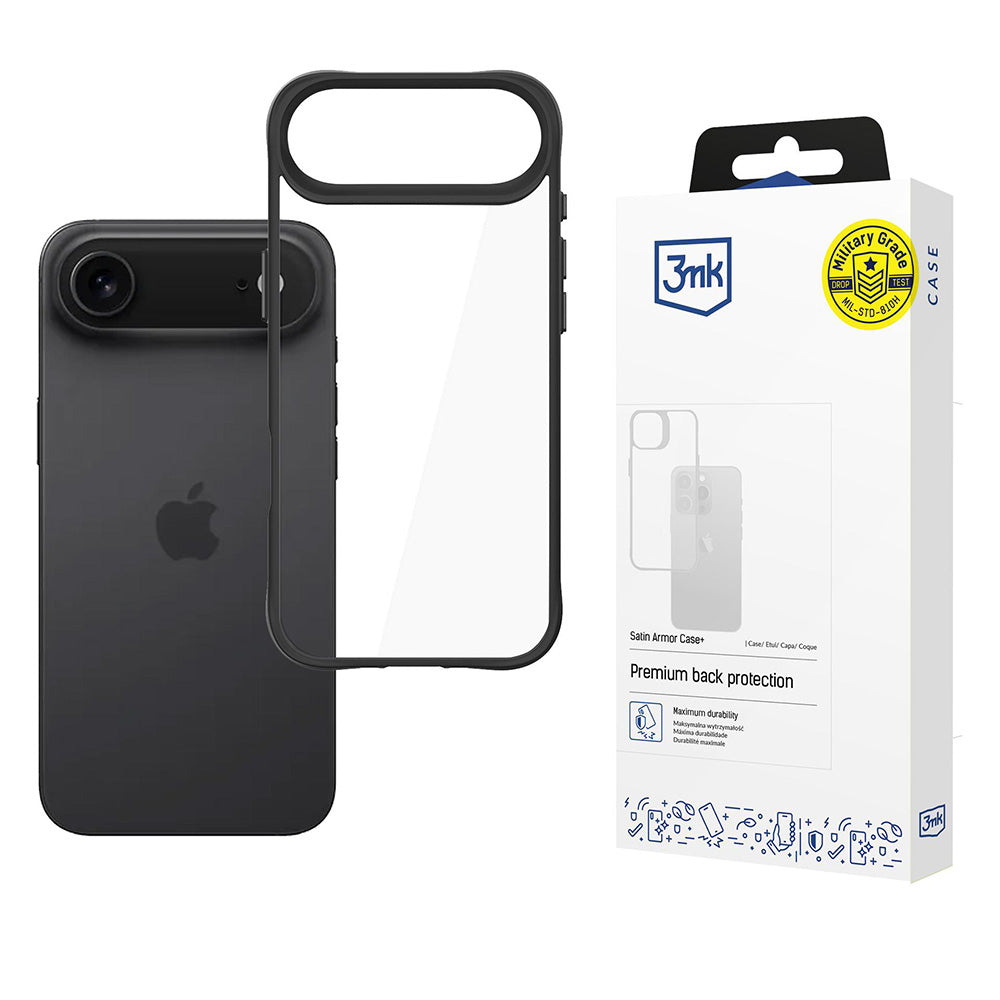 Husa de protectie 3mk Satin Armor + compatibil cu iPhone 17 Air, Negru