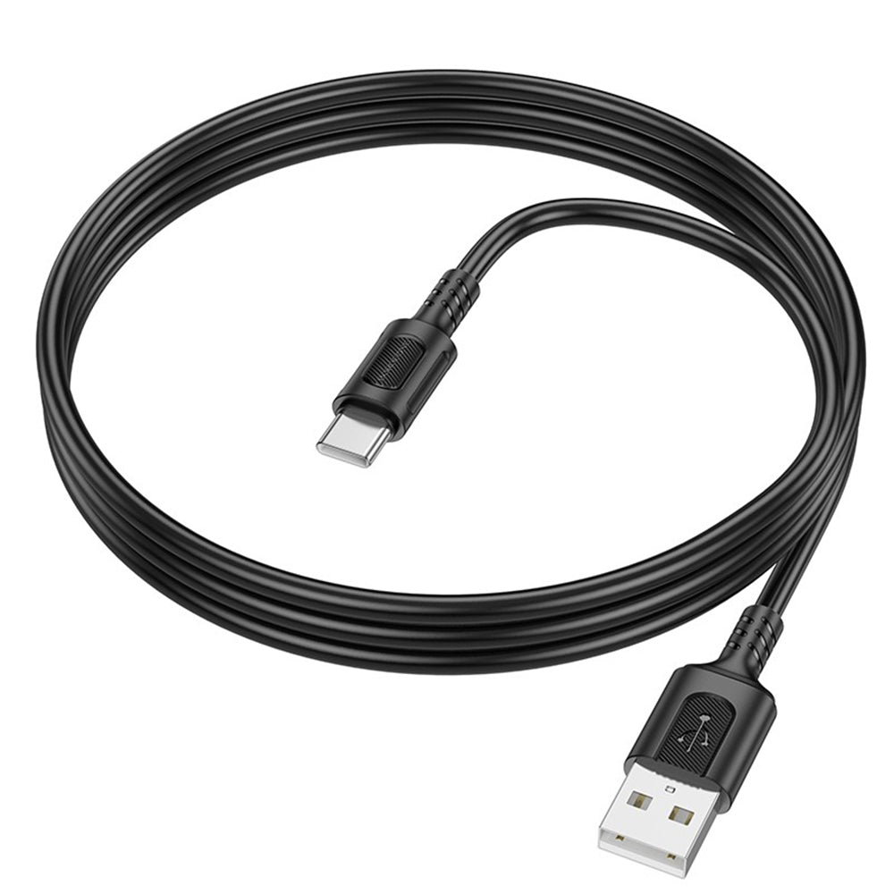 Cablu Borofone Feliz Series (BX111), USB to Type-C, PVC, Universal, 60W, 3A, 1m, Negru