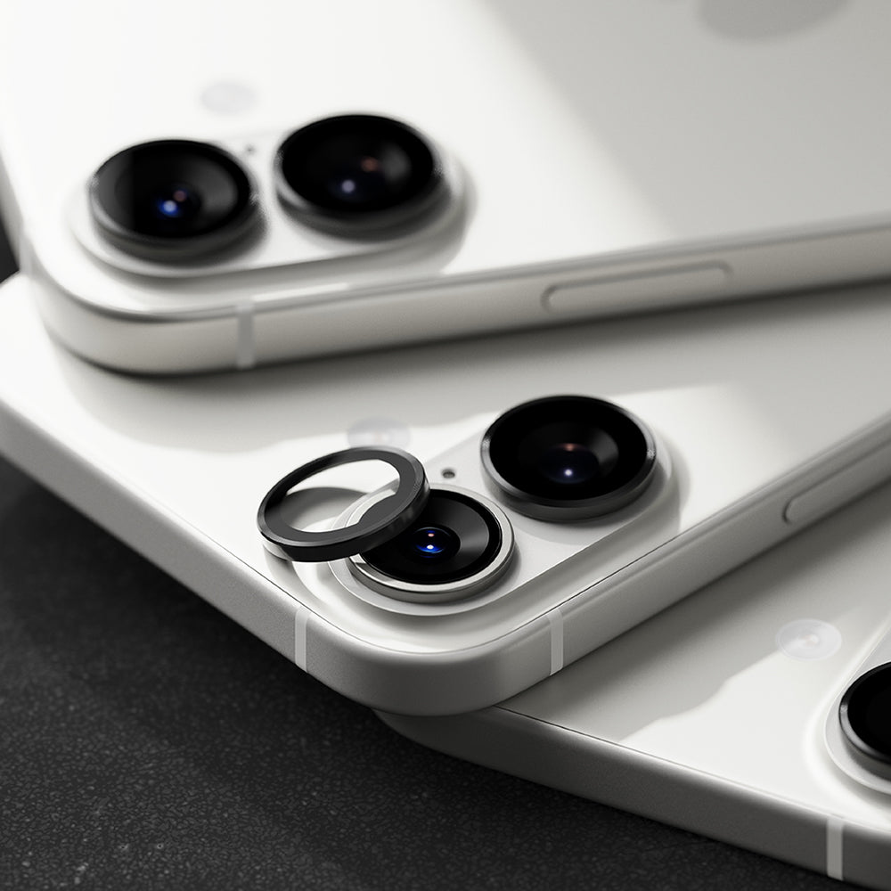 Folie de protectie Ringke Camera Lens Frame Glass (set de 2) compatibil cu iPhone 17, Negru