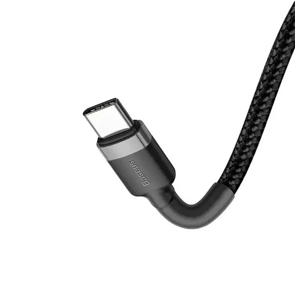 Cablu Baseus (set de 2) Cafule (E0418500), Fast Charging, USB-C to USB-C, 60W, 2m, Negru / Grey