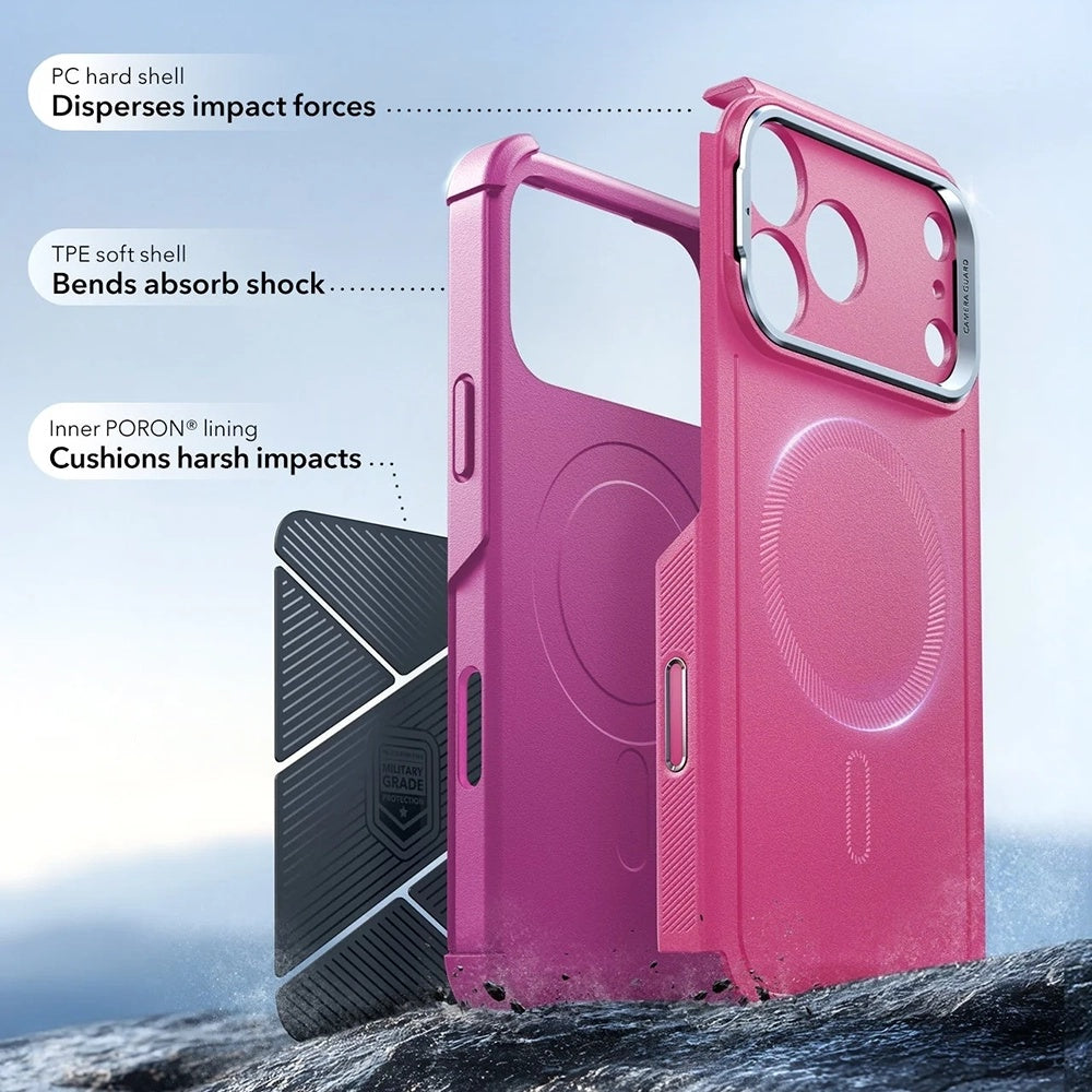 Husa de protectie ESR Cyber Armor Kickstand compatibil cu iPhone 17 Pro, Rosy Pink
