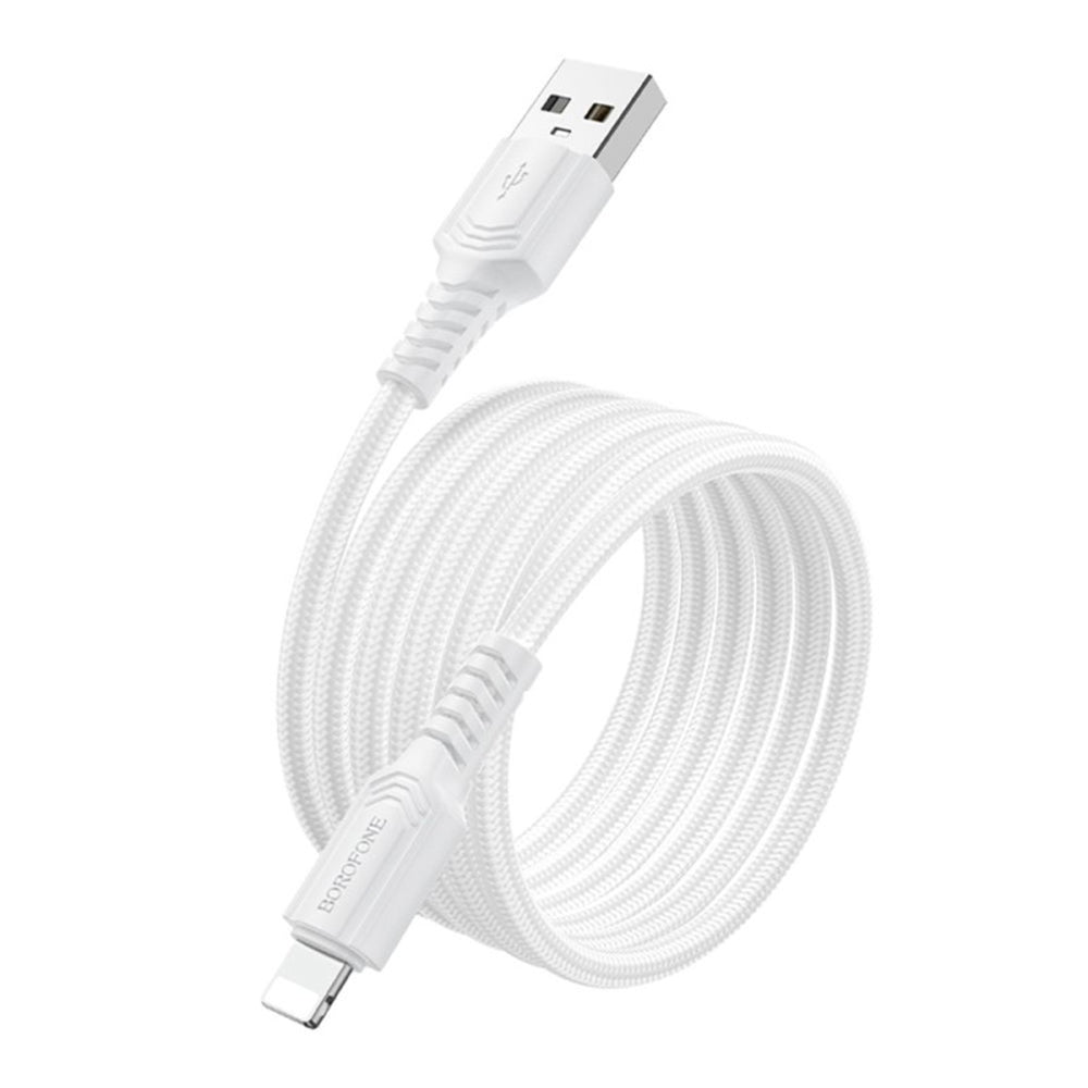 Cablu Borofone Certain Series (BX116), USB to Lightning, Nylon Braided, 2.4A, 1m, Negru