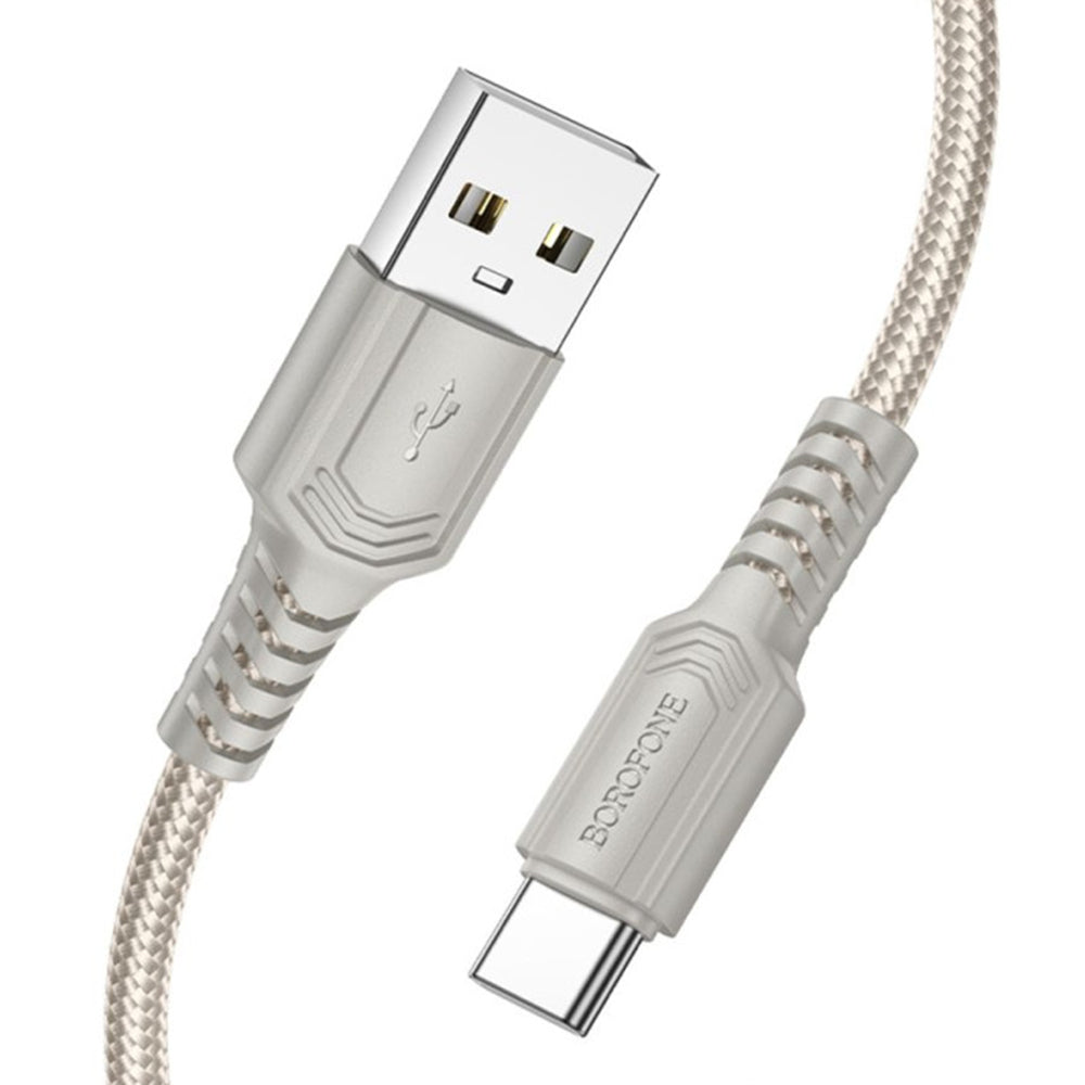Cablu Borofone Certain Series (BX116), USB to Type-C, Nylon Braided, Fast Charging, 3A, 1m, Negru