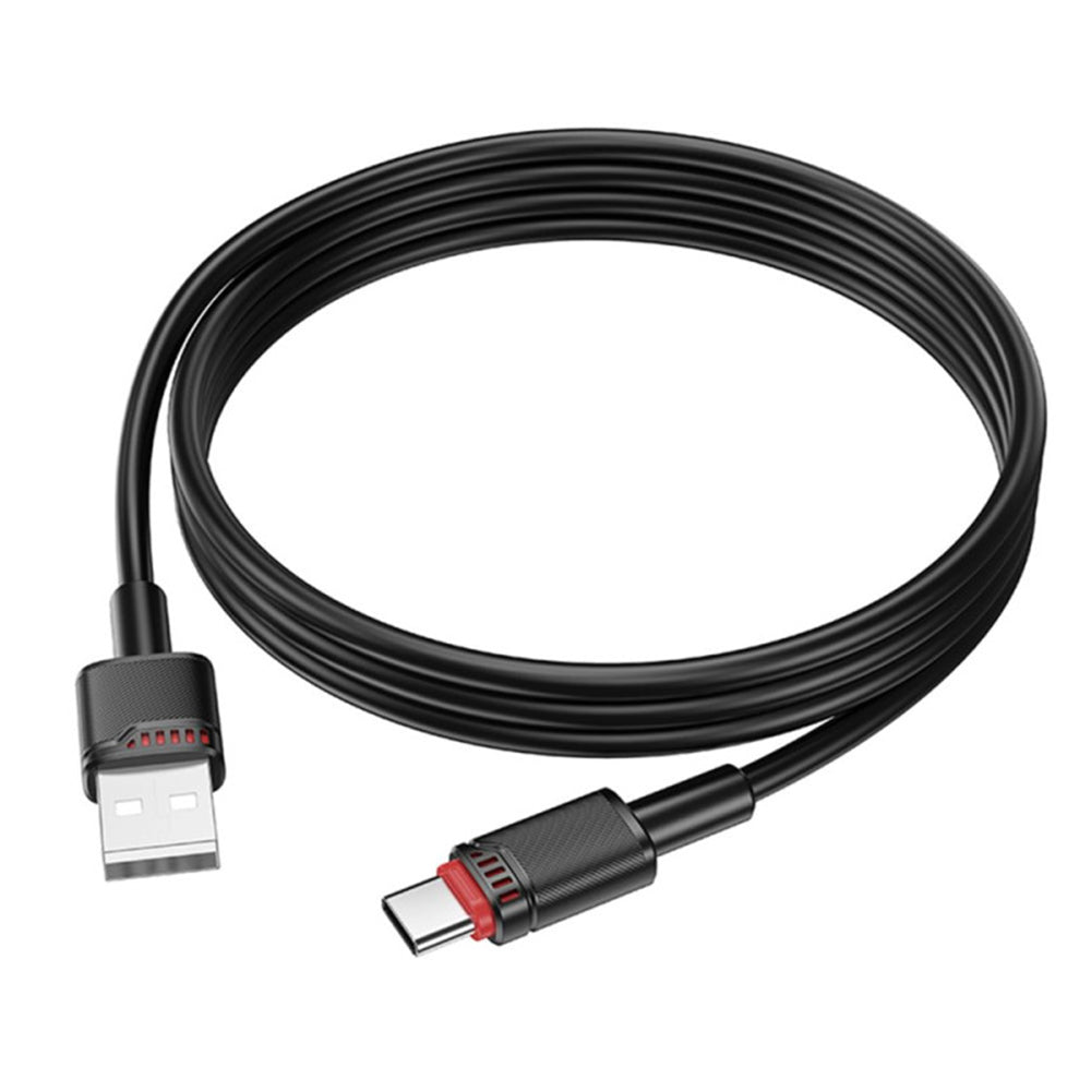 Cablu Borofone Beneficio Series (BX110), Premium Line, USB to Type-C, High-quality, Fast Charging, 3A, 1m, Negru
