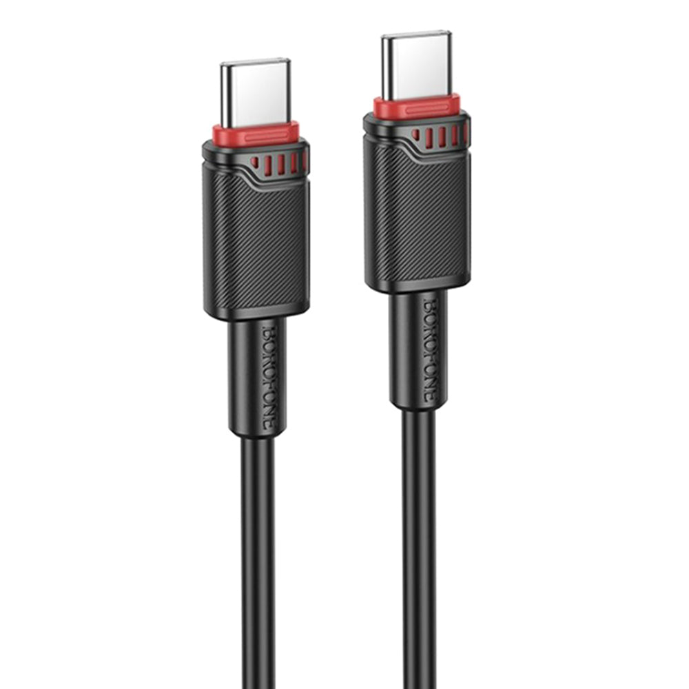 Cablu Borofone Beneficio Series (BX110), Premium Line, Type-C to Type-C, High-quality, Fast Charging, 60W, 1m, Negru