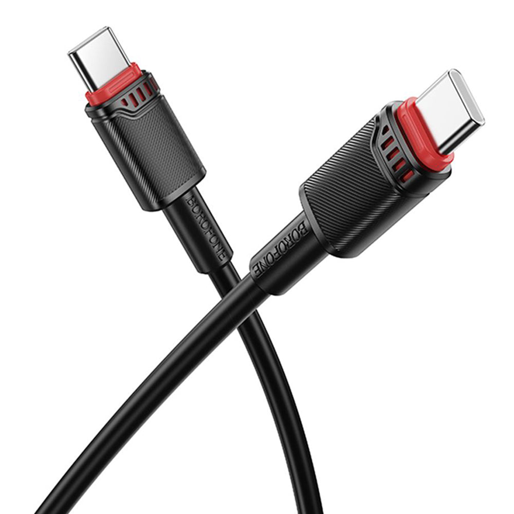 Cablu Borofone Beneficio Series (BX110), Premium Line, Type-C to Type-C, High-quality, Fast Charging, 60W, 1m, Negru