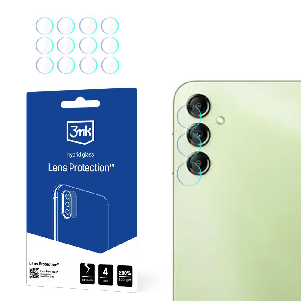 Folie de protectie 3mk Lens Protection (set de 4) compatibil cu Samsung Galaxy A14 4G / A14 5G, Transparent
