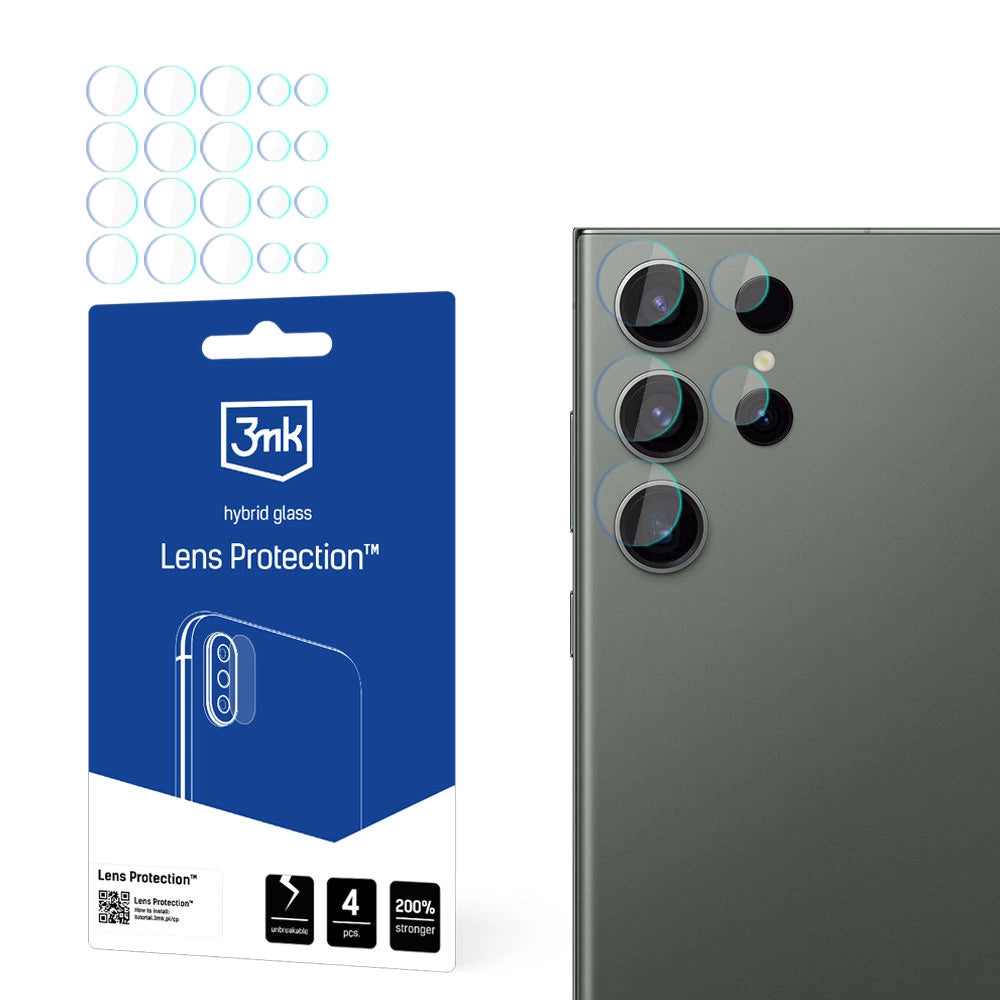 Folie de protectie 3mk Lens Protection (set de 4) compatibil cu Samsung Galaxy S24 Ultra, Transparent
