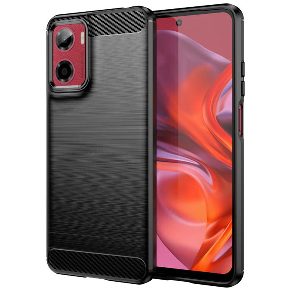Husa de protectie Techsuit Carbon Silicone compatibil cu Motorola Moto G05 / E15, Negru