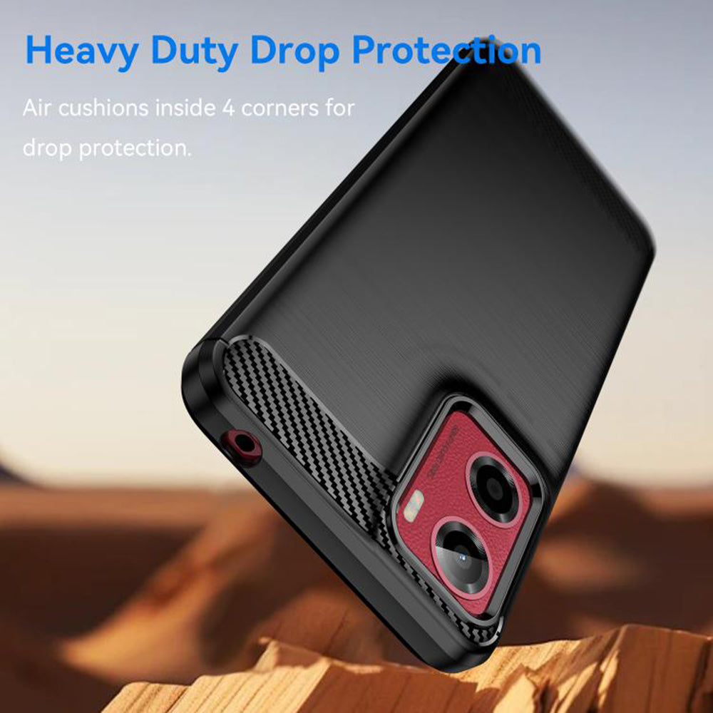 Husa de protectie Techsuit Carbon Silicone compatibil cu Motorola Moto G05 / E15, Negru