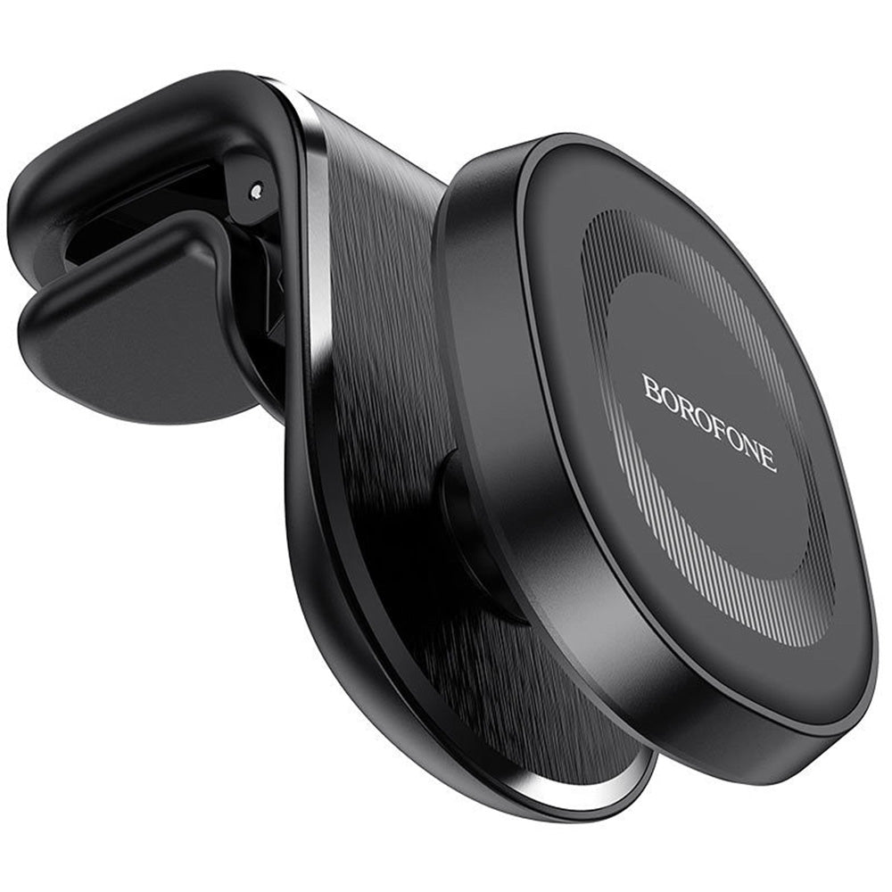 Suport Borofone Kyle (BH40), for Air Vent, Aluminum Alloy + ABS + Silicone, N38 Magnets, 4.7 - , Negru