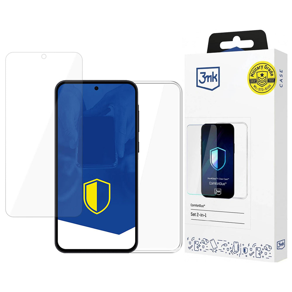 Folie de protectie 3mk ComfortDuo Glass + Case compatibil cu Samsung Galaxy A36 5G / A56 5G, Transparent
