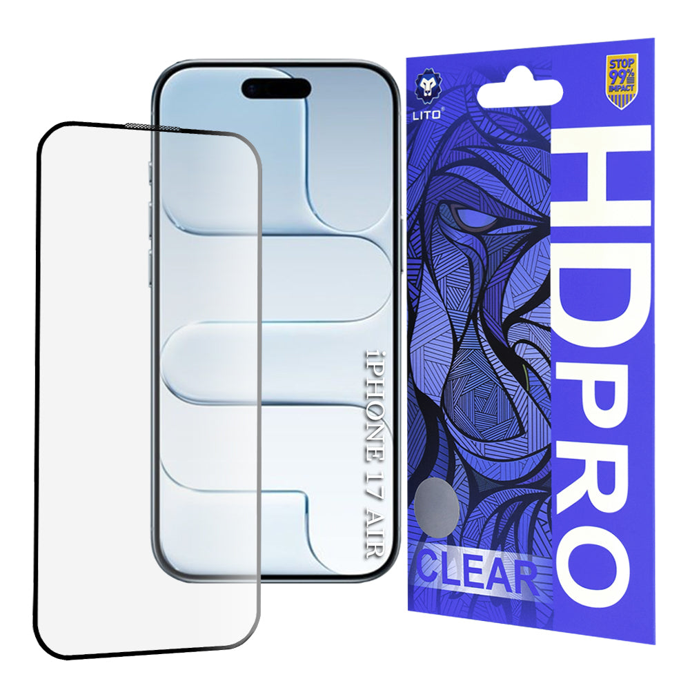 Folie de protectie Lito HD Pro Clear compatibil cu iPhone 17 Air, Negru